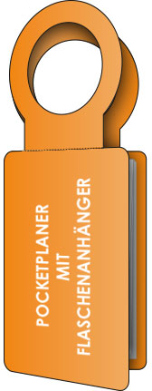 PocketPlaner mit Flaschenanhänger stehend